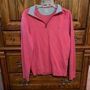 Small Coral/Red Polo Ralph Lauren quarter zip up pull over. ⭐️AUTHENTIC⭐️